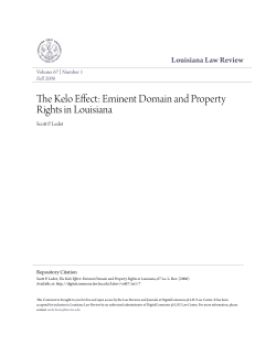 The Kelo Effect: Eminent Domain and Property Rights in Louisiana