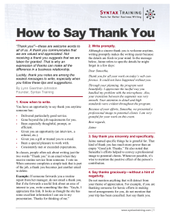 How to Say Thank You