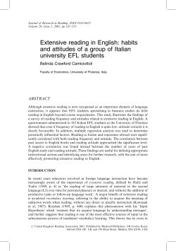 Extensive reading in English: habits and attitudes of a group of