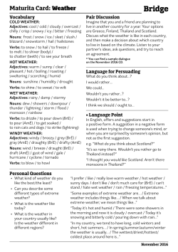 Maturita Card: Weather - Bridge