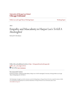 Empathy and Masculinity in Harper Lee`s To Kill A Mockingbird