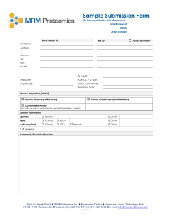 MRM Sample Submission Form