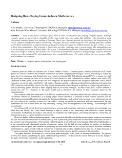 Designing Role-Playing Games to learn Mathematics