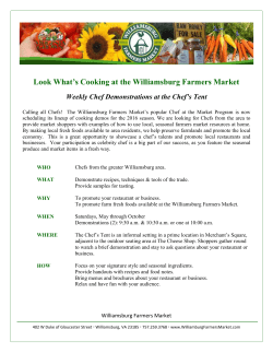 Chef`s Tent Flyer - Williamsburg Farmers Market
