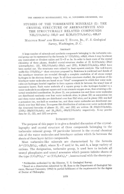 STUDIES OF THE TORBERNITE MINERALS (I): THtr CRYSTAL