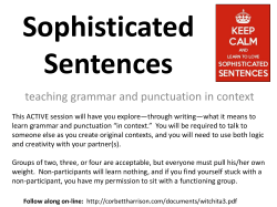 Sophisticated Sentences