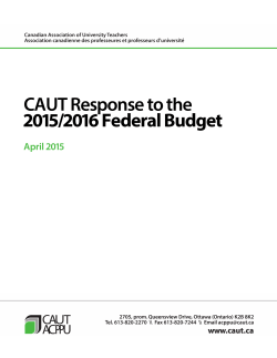 Analysis of the 2015 Federal Budget