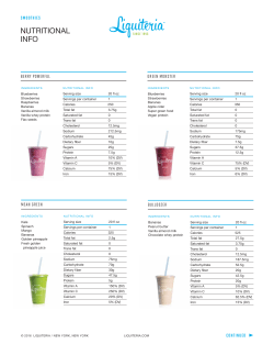 Smoothie Nutritional Information