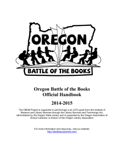 Oregon Battle of the Books Official Handbook 2014-2015