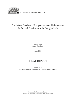 Analytical Study on Companies Act Reform and Informal Businesses