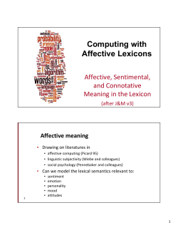 Computing with Affective Lexicons