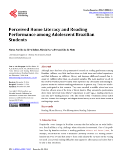 Perceived Home Literacy and Reading Performance among