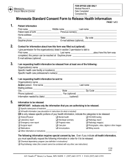 Instructions for Minnesota Standard Consent Form to Release