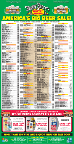 AMERICA`S BIG BEER SALE!