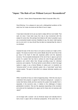 "Japan: `The Rule of Law Without