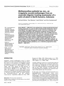 Methanoculleus palmolei sp. nov., an irregularly coccoid