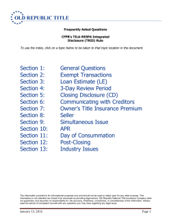 CFPB Frequently Asked Questions