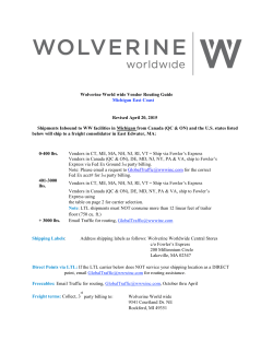 Wolverine World wide Vendor Routing Guide Michigan East Coast