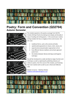 Poetry: Form and Convention (Q32704)