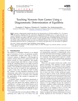 Teaching Nonzero Sum Games Using a Diagrammatic