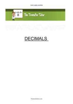 decimals - The Transfer Tutor