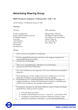 Mayor`s Advertising Steering Group Minutes, Background Papers