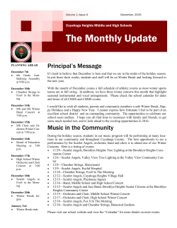 The Monthly Update - Cuyahoga Heights Schools