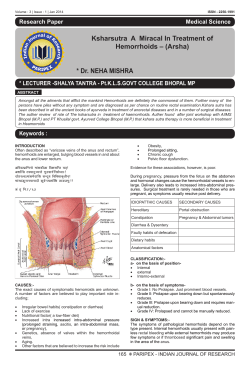Ksharsutra A Miracal In Treatment of Hemorrhoids
