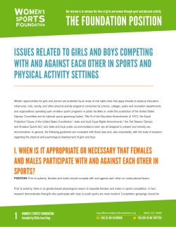 THE FOUNDATION POSITION - Women`s Sports Foundation