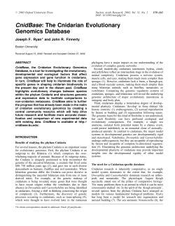 CnidBase: The Cnidarian Evolutionary Genomics