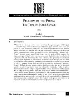 Freedom of the Press: The Trial of Peter Zenger