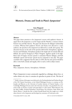 Rhetoric, Drama and Truth in Plato`s Symposium