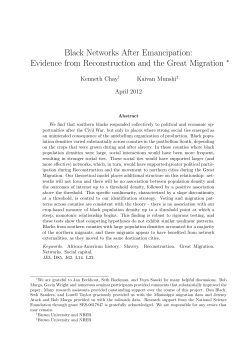 Black Networks After Emancipation: Evidence