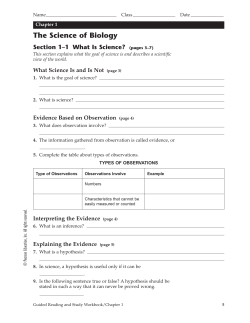 Chapter 1 The Science of Biology, SE