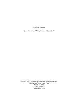 Not Good Enough Current Failures of Police Accountability in B.C.