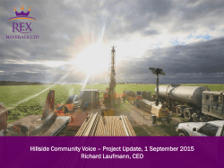 Hillside Community Voice Update - 1 Sept 2015
