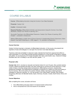 Course Overview Carolyn Coil has long been a champion of