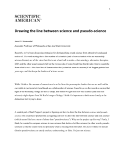 Drawing the line between science and pseudo