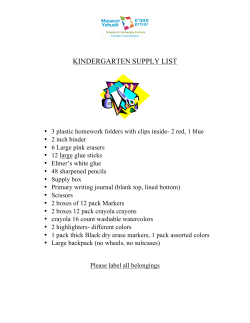 Elementary Supply List 15-16