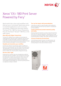 Specifications – Xerox® EX-i 180 Print Server Powered by Fiery
