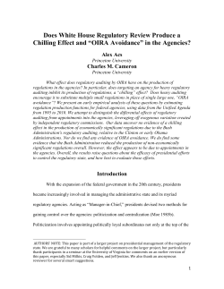 Does White House Regulatory Review Produce a Chilling Effect and