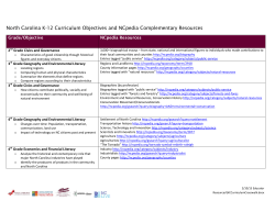 North Carolina K-12 Curriculum Objectives and NCpedia