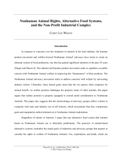 Nonhuman Animal Rights, Alternative Food Systems