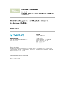 State Building under the Mughals: Religion, Culture and Politics