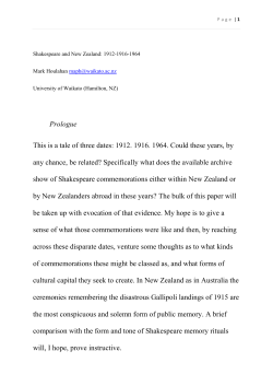 Prologue This is a tale of three dates: 1912. 1916. 1964. Could