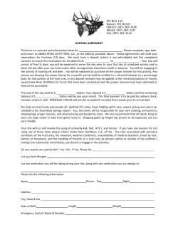 Hunting Agreement  - Snake River Outfitters