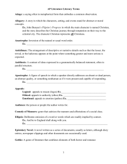 AP Literature Literary Terms Adage