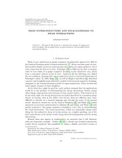 FROM SUPERCONDUCTORS AND FOUR