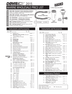 2015 MARINE WHOLESALE PRICE LIST
