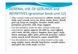GENERAL USE OF GERUNDS and INFINITIVES (grammar book